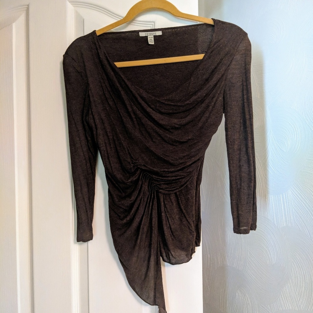 Anthropologie Bordeaux brown blouse XS